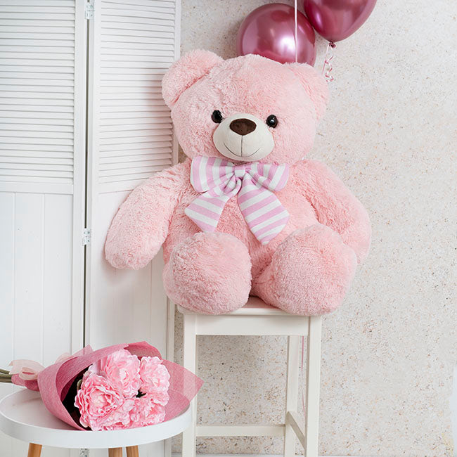 Liam Giant Teddy Bear Soft Pink (105cmHT/70cmST)