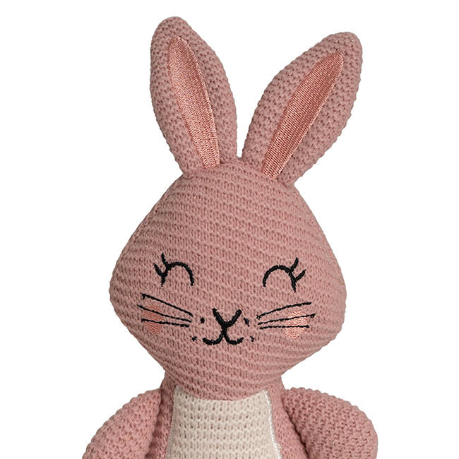Rosie Knitted Bunny Plush Soft Toy Pink (29cmHT)
