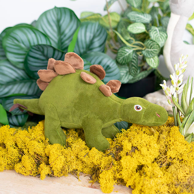 Boris Stegosaurus Dinosaur Plush Toy Olive Green (33x20cmHT)