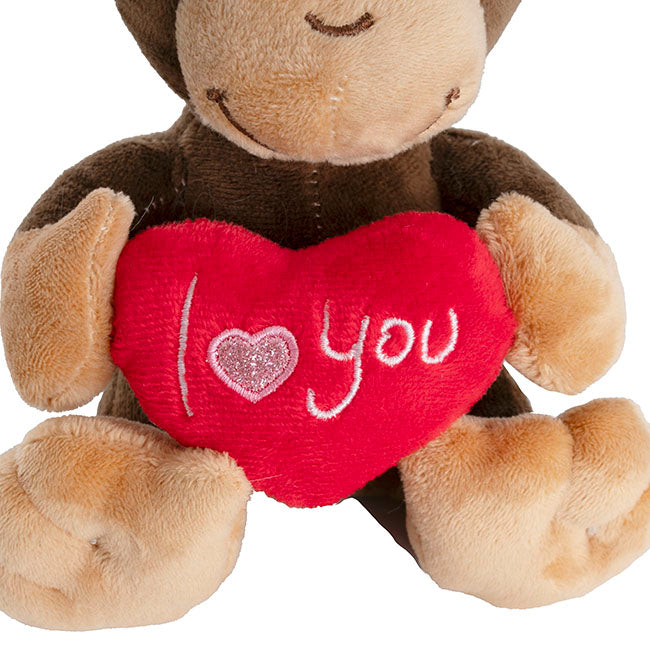 Chimp the I Love You Monkey Plush Toy Brown (15cmST)