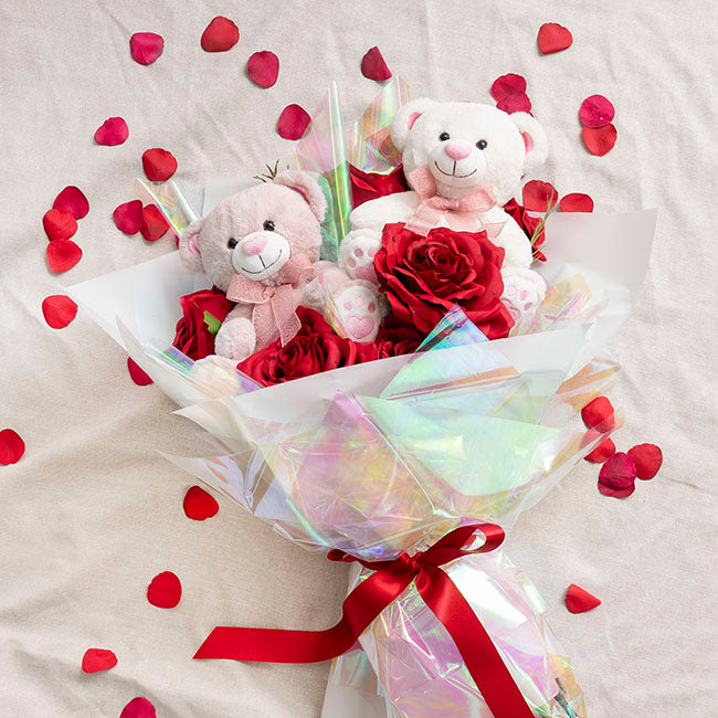 Sweetheart Teddy Bear Molly w Bow Dusty Pink (25cmST)