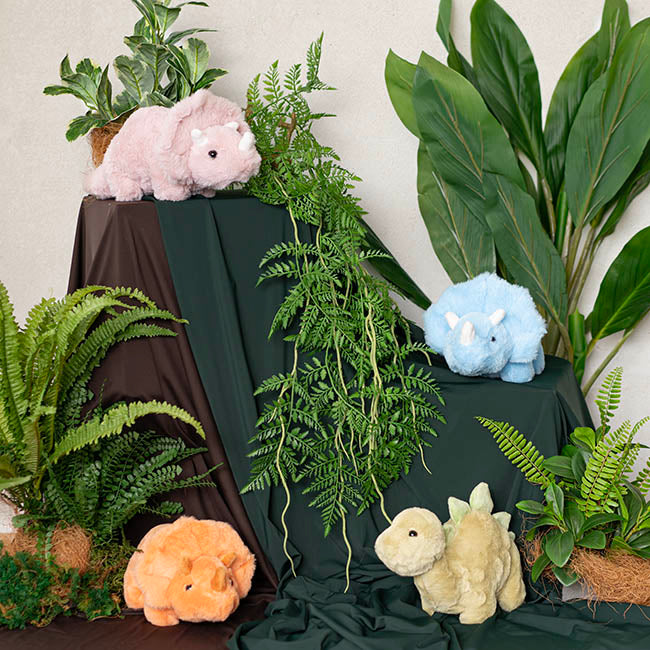 Triceratops Dinosaur Plush Soft Toy Soft Blue (31x16cmHT)