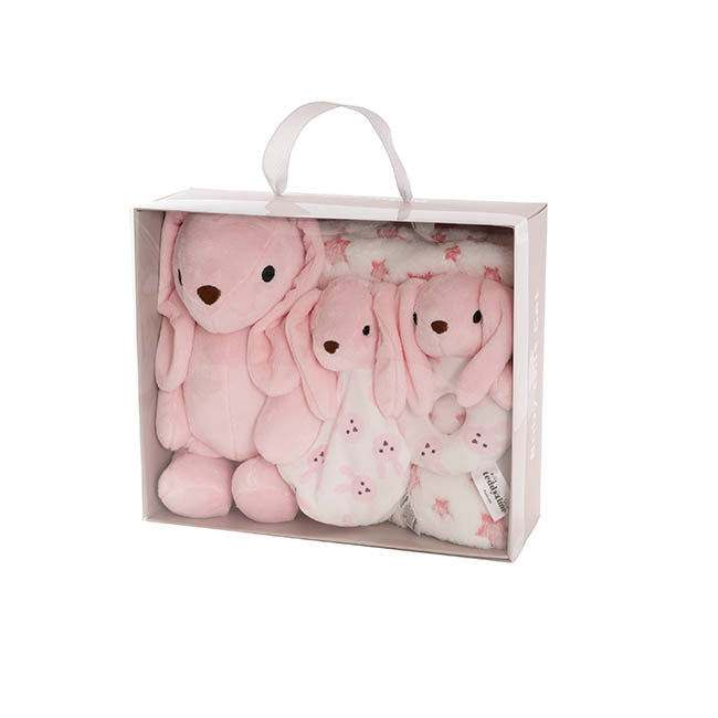 Flopsy Bunny Gift Set Accessories & Blanket Pink (23cmST)