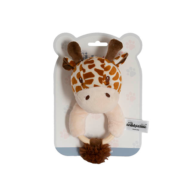 Jungle Giraffe Ring Rattle Brown (20cmHT)