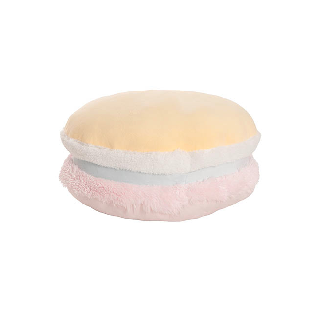 Macaron Cookie Squish Pillow Plush Puff Pink (30cmD)