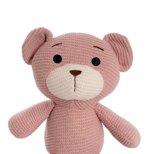 Teddy Bear Chuck Knitted Plush Soft Toy Pink (22cmST)