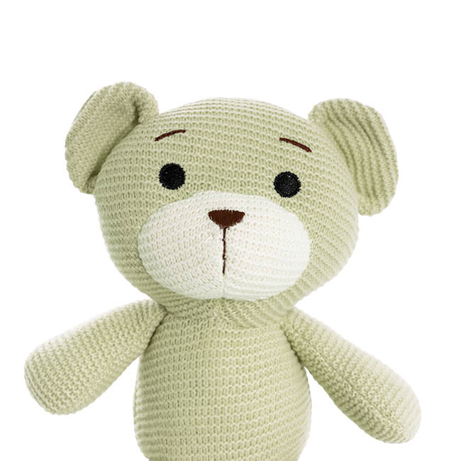Teddy Bear Chuck Knitted Plush Soft Toy Soft Green (22cmST)