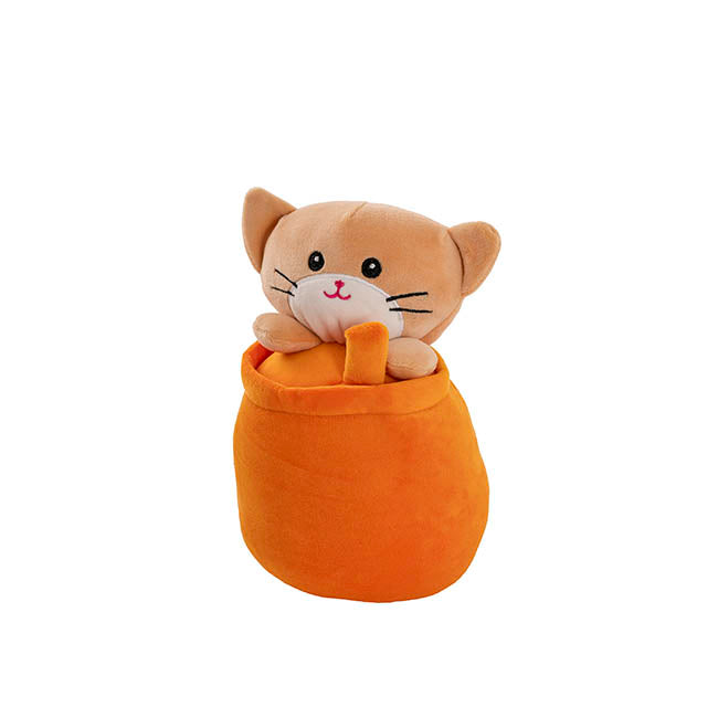 Tumbler Cat Plush Puff Soft Toy Orange (25cmHT)