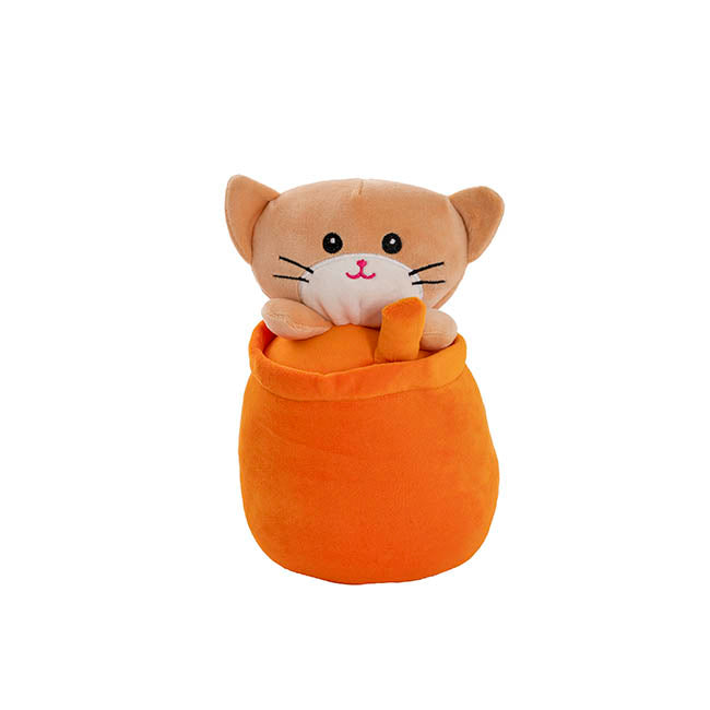 Tumbler Cat Plush Puff Soft Toy Orange (25cmHT)