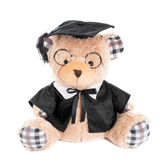 Graduation Teddy Bear Karl w Glasses Soft Brown (30cmST)