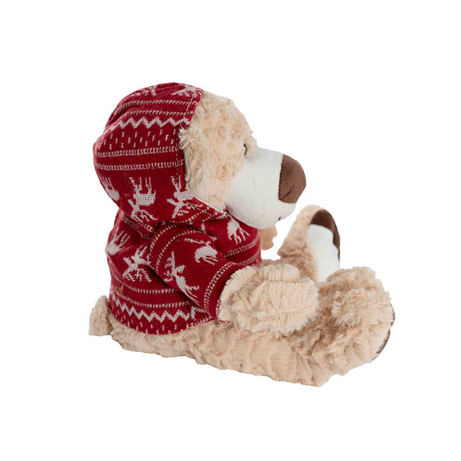 Archie the Artic Bear w Hoodie Brown (25cmH)