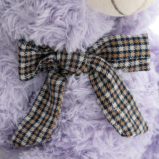 Elliot Teddy Bear w Bow Soft Purple (23cmST)