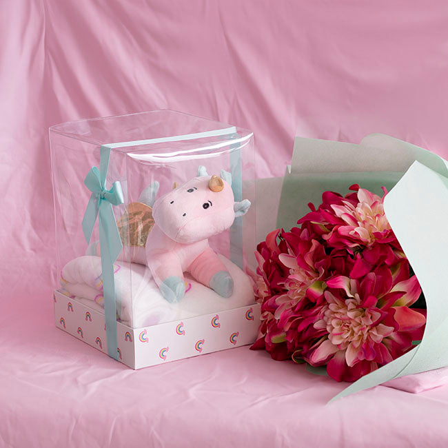 Unicorn Pebbles & Blanket Gift Pack Pink (20x18x26cm)