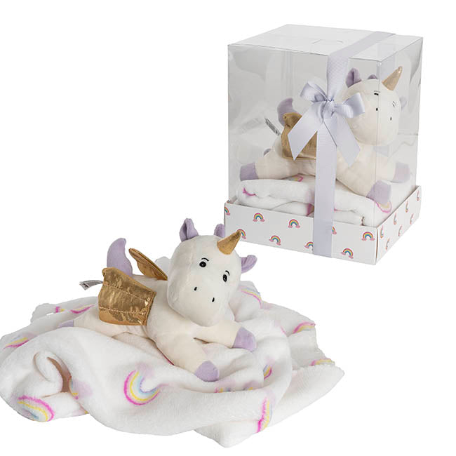 Unicorn Pebbles & Blanket Gift Pack Purple (20x18x26cm)