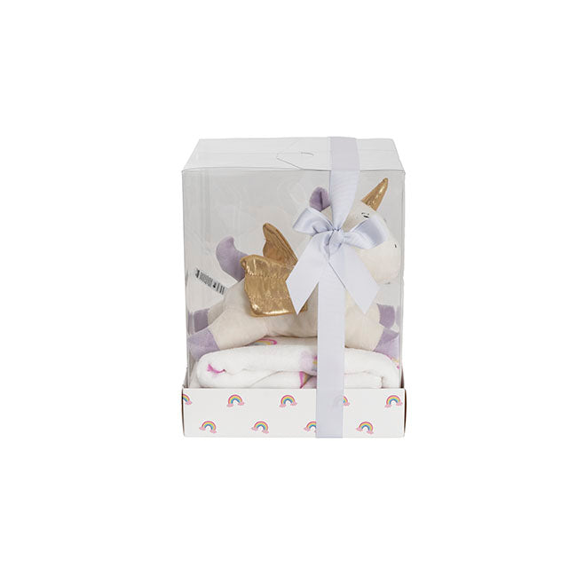 Unicorn Pebbles & Blanket Gift Pack Purple (20x18x26cm)