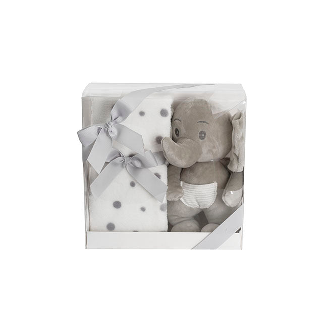 Elephant Ellie & Blanket Gift Pack Grey (25x12x25cm)