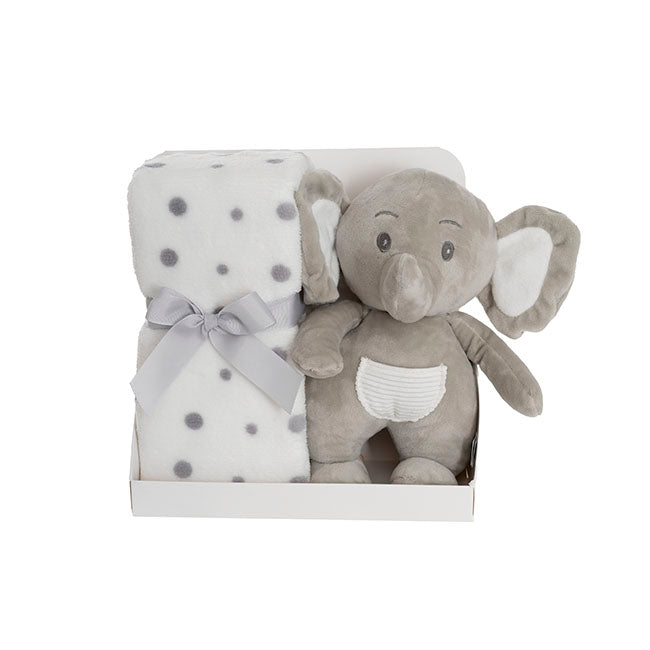 Elephant Ellie & Blanket Gift Pack Grey (25x12x25cm)
