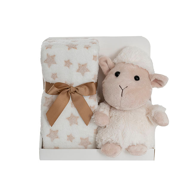 Leah the Lamb & Blanket Gift Pack Beige (25x12x25)