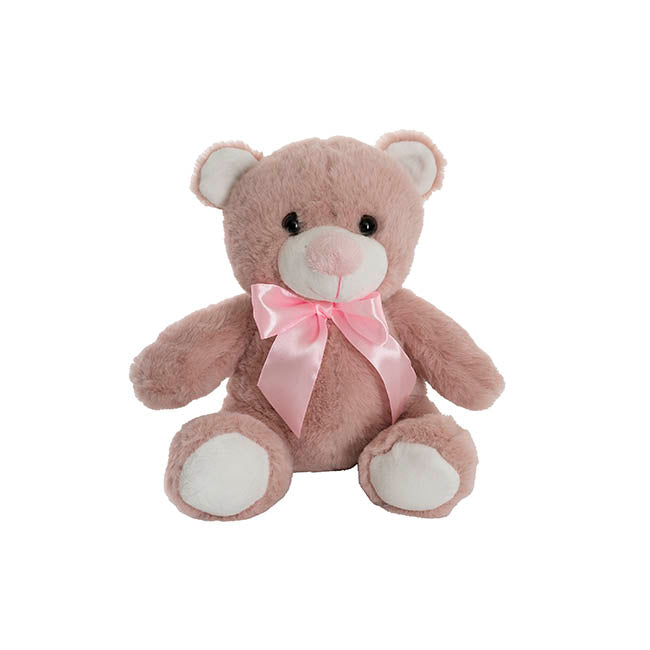Teddy Bear Bernard Plush Soft Toy Dusty Pink (20cmST)
