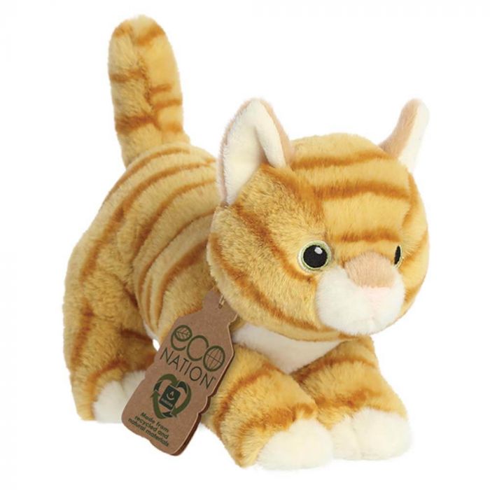 Eco Nation Orange Tabby Cat 16cmHT The Soft Toy Shop