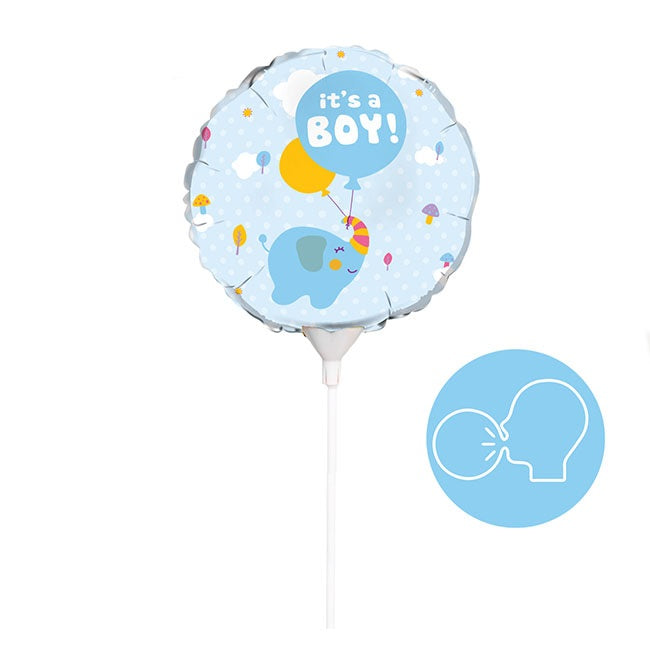 Foil Balloon 9" (22.5cmD) Elephant It's a Boy