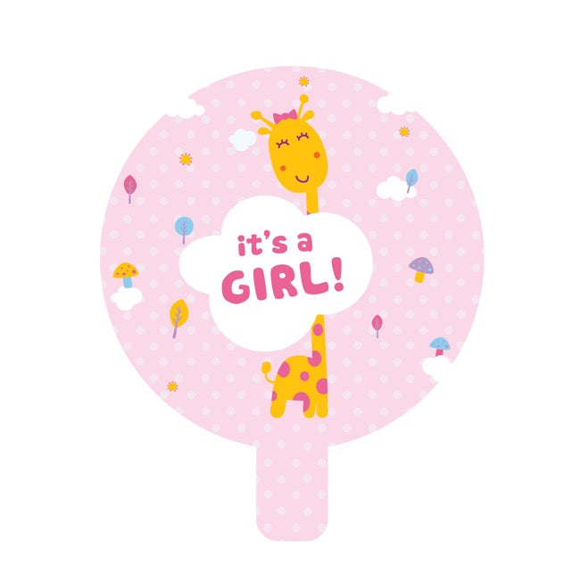 Foil Balloon 9" (22.5cmD) Giraffe It's a Girl