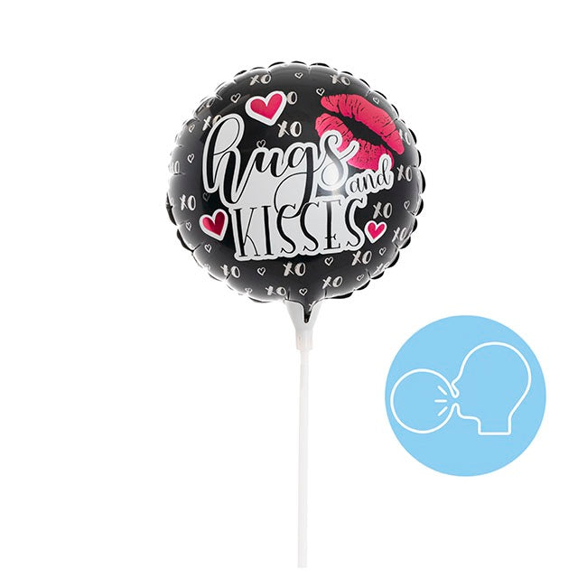 Foil Balloon 9" (22.5cmD) Hugs and Kisses