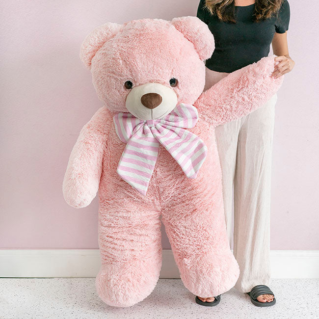 Liam Giant Teddy Bear Soft Pink (130cmHT/90cmST)