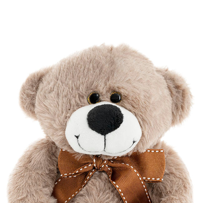 Alec Bear with Bow Brown (19cmST)