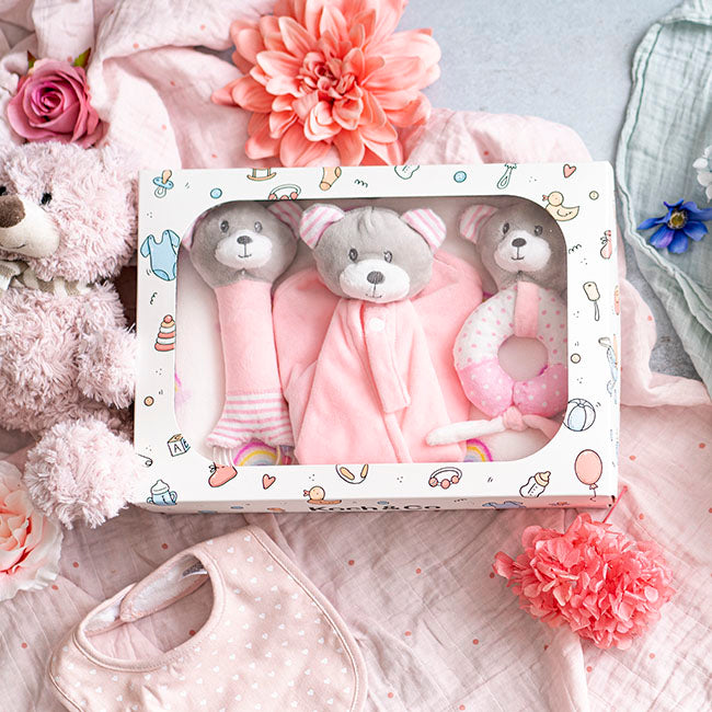 Baby Gift Pack Bear Accessories And Blanket Baby Pink