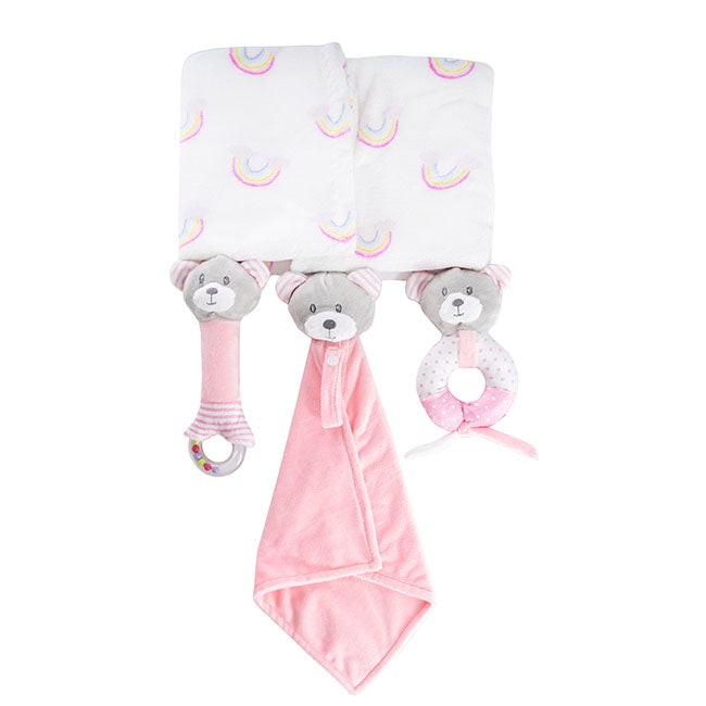 Baby Gift Pack Bear Accessories And Blanket Baby Pink