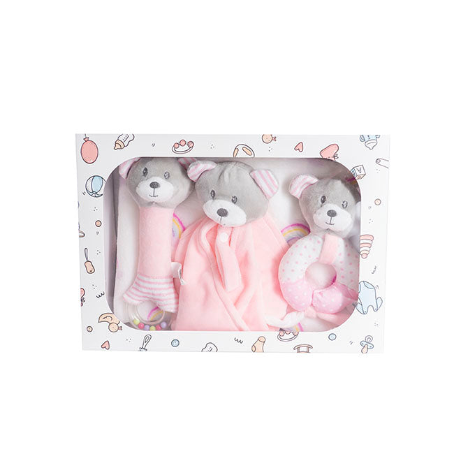 Baby Gift Pack Bear Accessories And Blanket Baby Pink