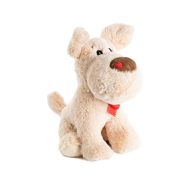 Puppy Dash Plush Toy w Heart on Nose Beige (25cmST)