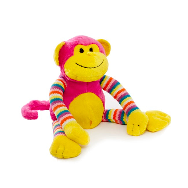 Milo Monkey Bright Striped Hot Pink (38cmHT)