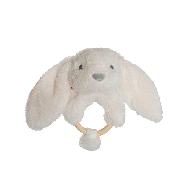 Rosie Bunny Rattle White & Pink (18cmHT)