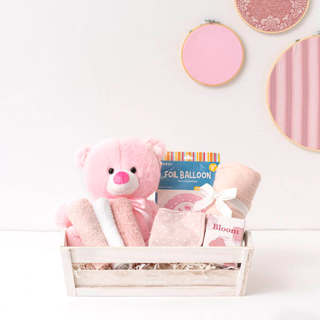 Toby Wooden Gift Hamper Baby Pink