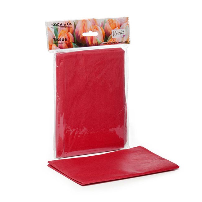 Tissue Paper Mini Pack 24 Acid Free 17gsm Red (50x75cm)