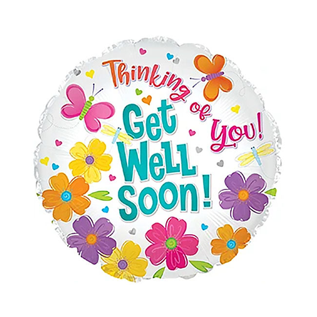 Foil Balloon 17" (42.5cm Dia) Get Well Soon Thinking of You