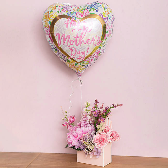 Foil Balloon 17"(42.5cm Dia) Happy Mother's Day Heart