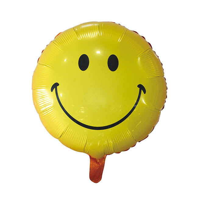 Foil Balloon 18" (45cmD) Round Smiley Face Yellow
