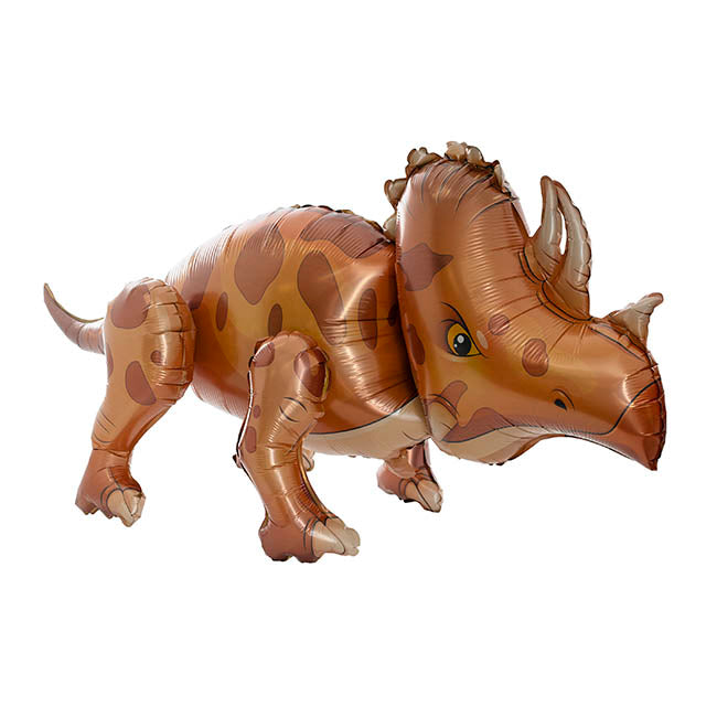 3D Foil Balloon Triceratops Dinosaur Brown (95Lx50cmH)