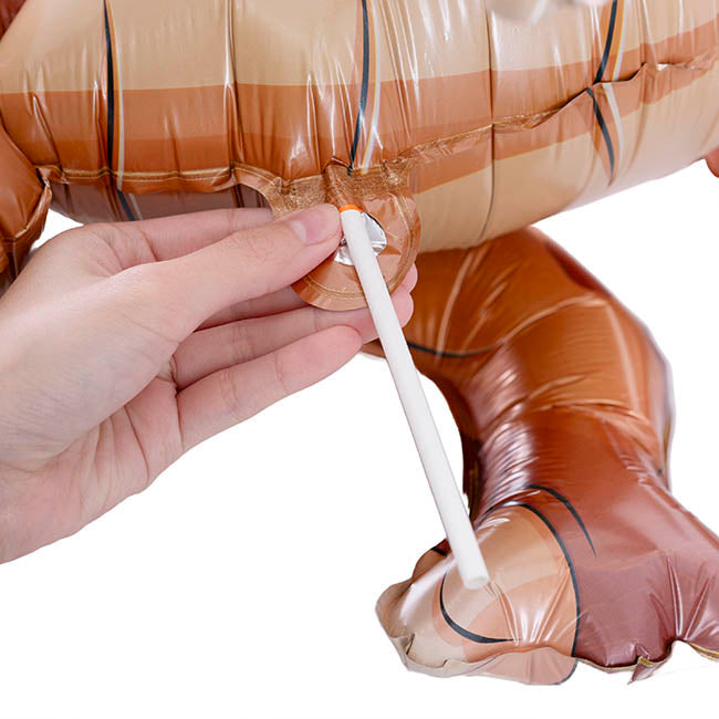 3D Foil Balloon Triceratops Dinosaur Brown (95Lx50cmH)