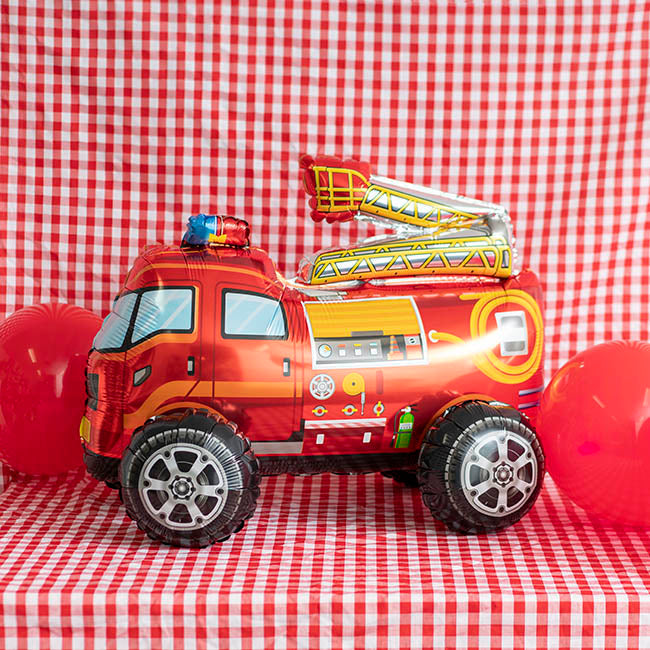 3D Foil Balloon Fire Engine Truck Red (61Lx47cmH)