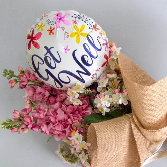 Foil Balloon 9" (22.5cmD) Pack 5 Round Frangipani Get Well