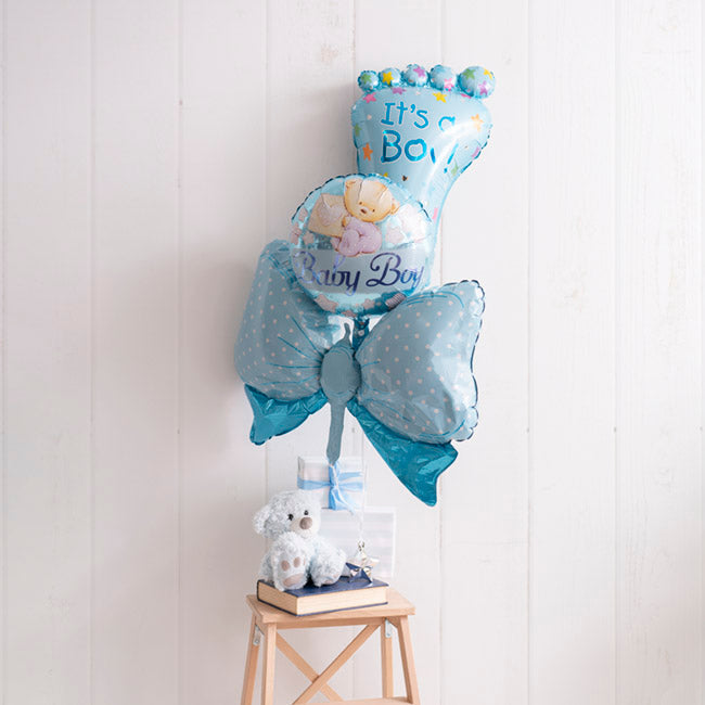 Foil Balloon 18" (45cmD) Baby Boy Teddy Bear Blue