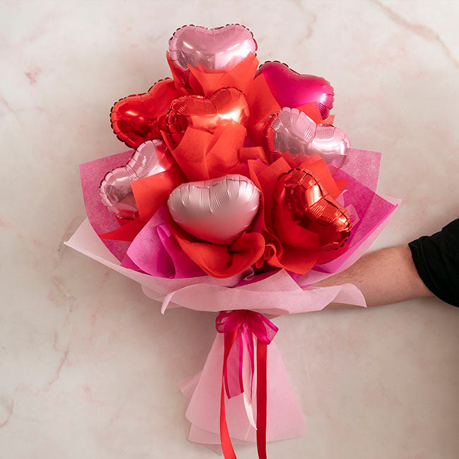Foil Balloon 9" (22.5cmD) Pack 10 Love Heart Dusty Pink