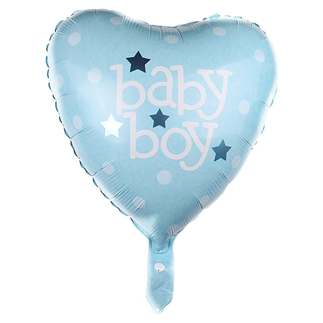 Foil Balloon 18" Baby Boy Heart Soft Blue (45cmD)