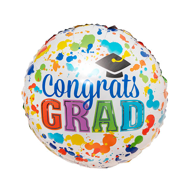 Foil Balloon 18" Congrats Grad White (45cmD)
