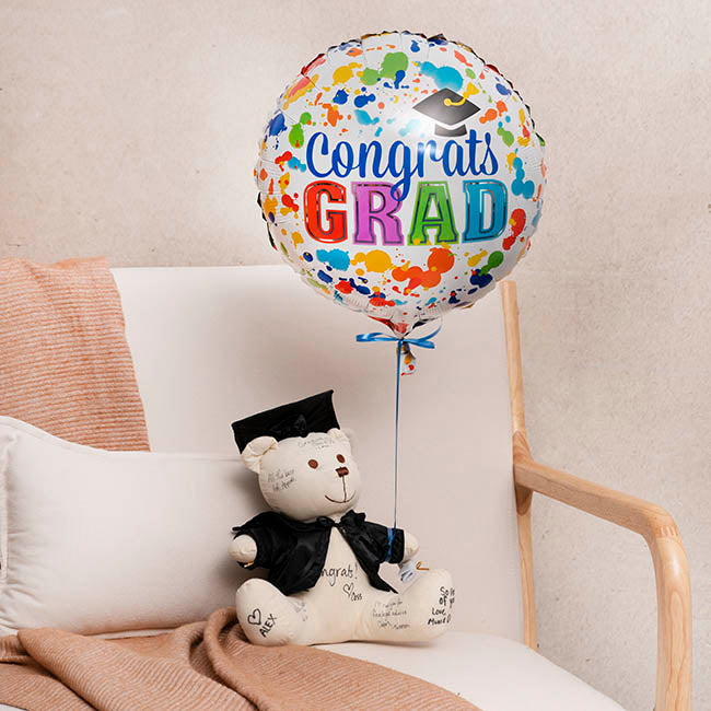 Foil Balloon 18" Congrats Grad White (45cmD)