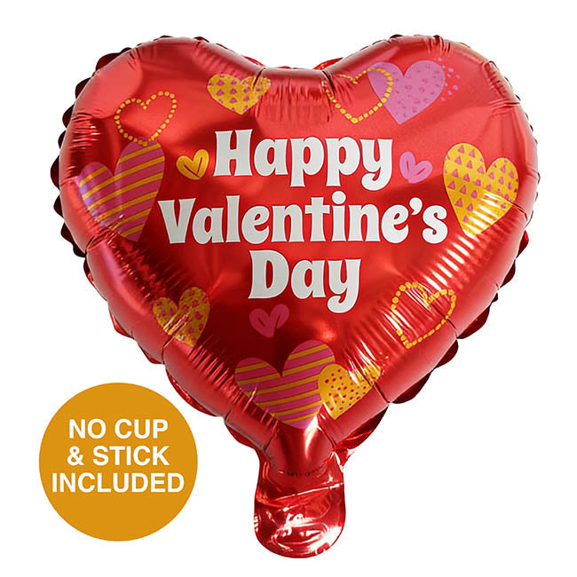 Foil Balloon 9" (22.5cmD) Happy Valentines's Day Heart Red